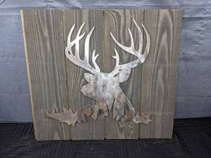 Deer Head MetalWood Wall Art