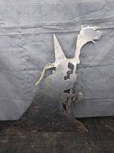 Witch with a Broom Metal Art