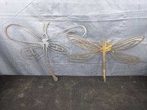Pair of Metal Dragonfly Wall Art Pieces