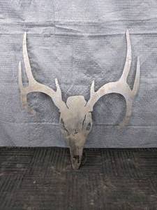 Beautiful Large Metal Deer Scull Cut Out Wall Hanging