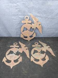 Set of Three Metal Cut Out Marines Signs