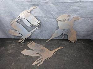 Set of Three Duck Metal Cutout Art
