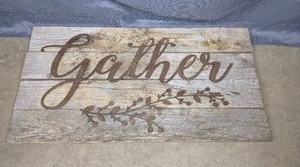 Wood & Metal Gather Wall Art Sign