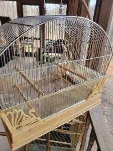 lot 15 image: Lot of 3 Vintage Bird Cages and accessories.