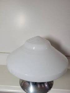 lot 26 image: Am Art Deco Ceiling Light Fixture& GlobeShade. Cone  Pyramid shape.