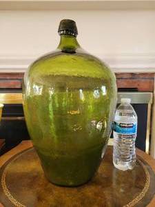 lot 57 image: Jumbo Size Antique Green, Demi John.  Demijohn. Wine Bottle.