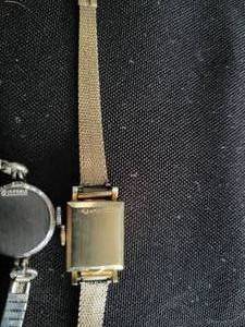 lot 76 image: Two 14K sold gold Ladies Wrist Watches. Tissot and Wittnauer brands .