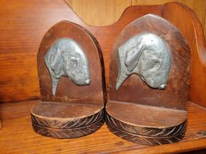 lot 95 image: A set of Bedlingon Terrier Bookends.