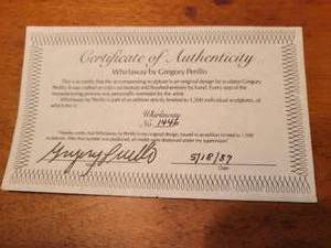 lot 99 image: Horse Figure Whirlaway By Gregory Perillo with Certificate. Ltd Ed 1446 of 1500 made.