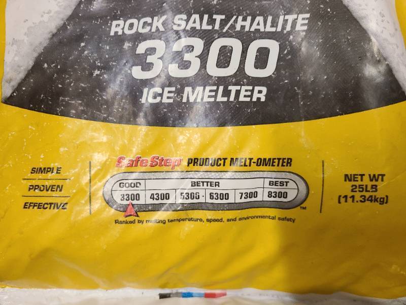 lot 247 image: 1 Bag of Safe Step Rock Salt Ice Melter 25lbs