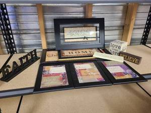 lot 101 image: JJ Collection of InspirationalFamily themed pictures and decor
