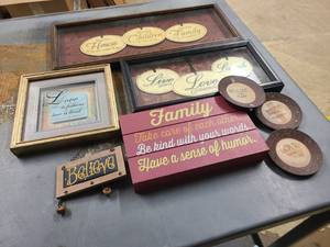 lot 103 image: JJ Collection of Family themed pictures and decor
