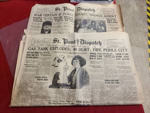 lot 126 image: JJ 100 year old St Paul Dispatch newspapers