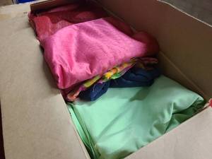 lot 170 image: JJ Box of sewing and crafting textiles