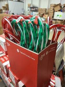 lot 226 image: MM Box of holiday light up yard candy canes