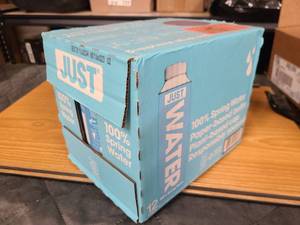 lot 240 image: MM Box of Just Water with 1 box of water empty