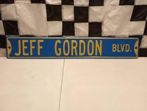 lot 118 image: Heavy Steel Jeff Gordon Street Sign