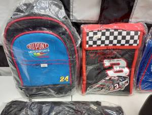 lot 422 image: Assorted Nascar Fanny Packs, Lunch Boxes, & Duffle Bags
