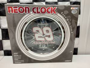 lot 427 image: RCR Kevin Harvick #29 Goodwrench Battery Operated Neon Wall Clock