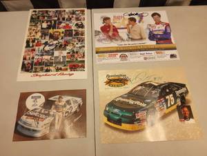 lot 545 image: (4) Autographed Nascar Hero Cards
