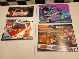 lot 546 image: (4) Autographed Funny Car Hero Cards