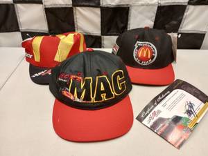lot 555A image: (3) Hats Joe Gibbs Racing Sample With COA