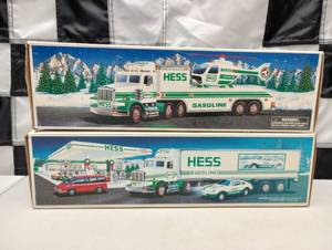 lot 713 image: Hess Toy Truck With Helicopter & 8 Wheeler.