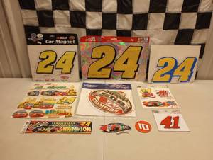 lot 735 image: Large Assortment Of Nascar Stickers & Magnets