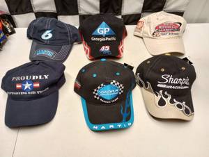 lot 958 image: (6) Assorted Nascar Adjustable HatsCaps
