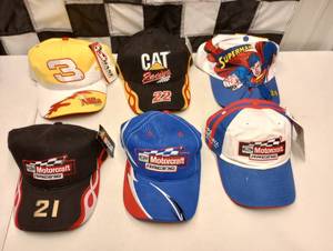 lot 966 image: (6) Assorted Nascar Adjustable HatsCaps