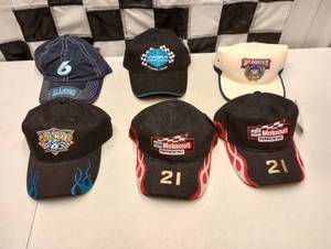 lot 967 image: (6) Assorted Nascar Adjustable HatsCaps