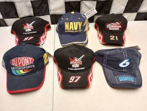 lot 970 image: (6) Assorted Nascar Adjustable HatsCaps
