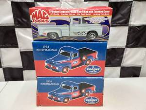 lot 1005 image: (3) Mack Tools & Cooper Tires Die Cast Coin Coin Bank