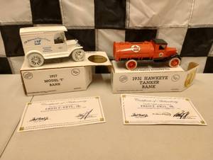 lot 1058 image: (2) Ertl Die Cast Coin Banks From Fred Ertl Collection Coa