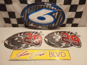 lot 1064A image: Assorted Aluminum Nascar Signs