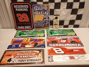 lot 1068 image: (11) Assorted Nascar Vinal Wall Signs