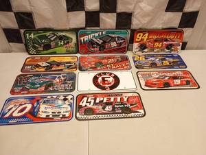 lot 1072 image: (11) Assorted Nascar License Plates