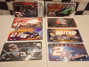 lot 1075 image: (8) Assorted Aluminum Nascar License Plates