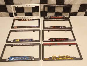 lot 1083 image: (8) Assorted Plastic Nascar License Plate Topper