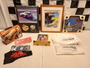 lot 1086 image: Assorted Nascar Car Pictures & 124 Scale Car Covers