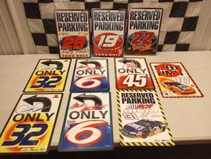 lot 1067 image: (10) Assorted Nascar Vinal Wall Signs