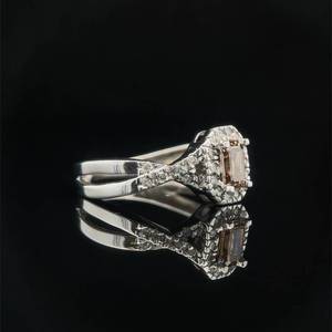 1.25 Carat Fancy Chocolate Brown &amp White Diamond Engagement Ring in 14k White Gold - Infinity Symbol Band, Natural Diamond Color $2,450 Retail VIDEO