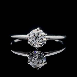 0.50 Carat Diamond Round Brilliant Solitaire Engagement Ring in 14k White Gold $1,700 Retail VIDEO