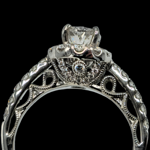 Spectacular 1.68 Carat Diamond Oval Halo Pave Openwork Scroll Milgrain Ring in 18k White Gold - Excellent Condition, Brand New, Never Worn $9,750 Retail VIDEO