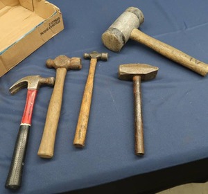 lot 70 image: VARIETY OF HAMMERS, MALLET, BALL PEEN HAMMERS