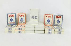 lot 72 image: Lot of 12 CVS and 8 White Box Poker Playing Card Decks