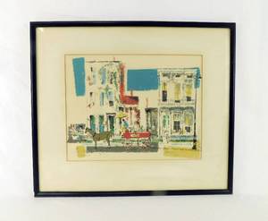 lot 16 image: 1950s Two Old Homes, Louisville Seriograph by Ronald Julius Christensen Framed and Matted