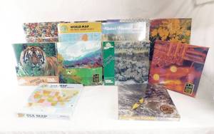 lot 1 image: Lot of 12 Hoyle 550 Piece Jigsaw Puzzles