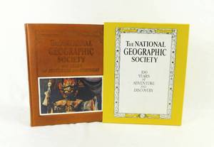 lot 6 image: 1987 The National Geographic Society - 100 Years of Adventure Limited Edition Numbered Leather Bound Book in Sleeve