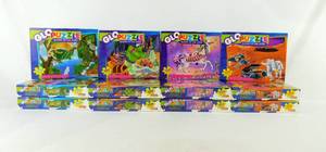 lot 122 image: Lot of 12 Vintage 2000 According to Hoyle 100 Piece Glo-Puzzles - Glow in the Dark